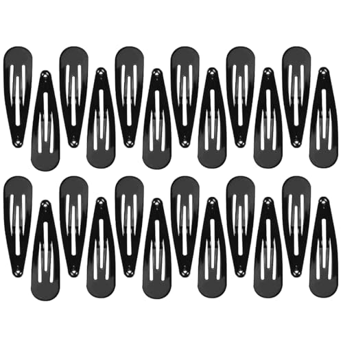 Image of Tic Tac Hair Clips for Women, Girls, Kids Pack of 24 Matte Black 5cm Medium Size Tik Tak Pin Clips, Korean Hair Accessories for Secure Hairs, Styling, Daily Use, Regular Premium Hair Pins