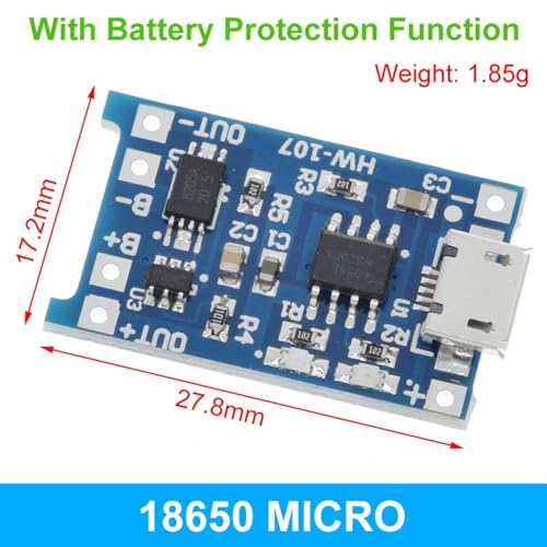 Image of 5Pcs TP4056 Micro USB 5V 1A Lithium Battery Charging Module Inbuilt Battery Protection and Indicator