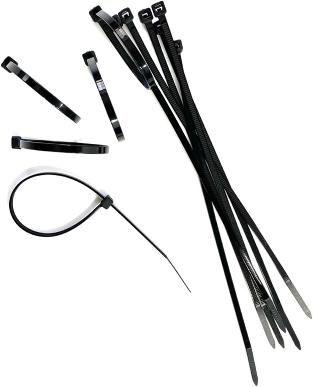 Zip ties cable ties,Self-Locking Plastic Nylon Tie 100 PCS Black Cable Tie Zip Wraps Strap Nylon Cable Tie Set (Color : Black, Size : 4x250mm) (Black 3x100mm)(3x80mm)