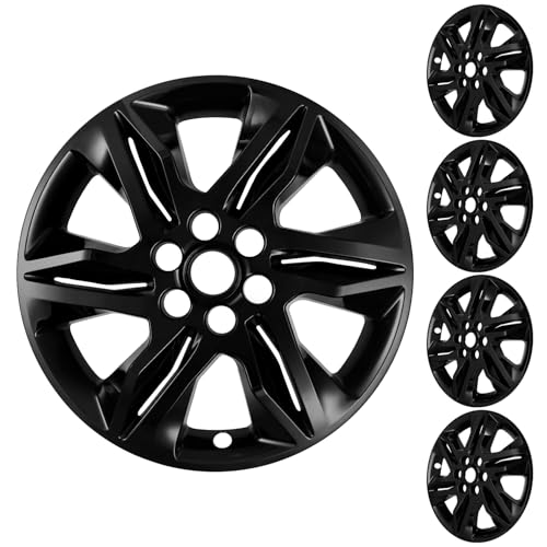 XLAVTIY 18 Inch Wheel Skins Compatible with 2019-2022 Chevrolet Blazer L & LT Factory Alloy Wheels Glossy Black Easy Snap-On Wheel Covers Set of 4
