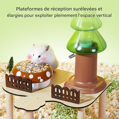 Château pour hamsters en bois accessoires de cage pour nid