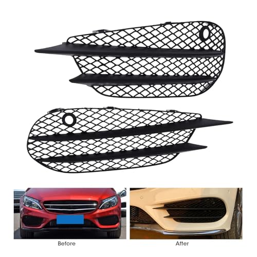 Reemplazo de rejilla para lámpara antiniebla Clase C W205 parachoques delantero AMG Line negro 6
