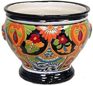 Copa Planter Large Hand Painted Pot Indoor Outdoor Multi Colored Glazed