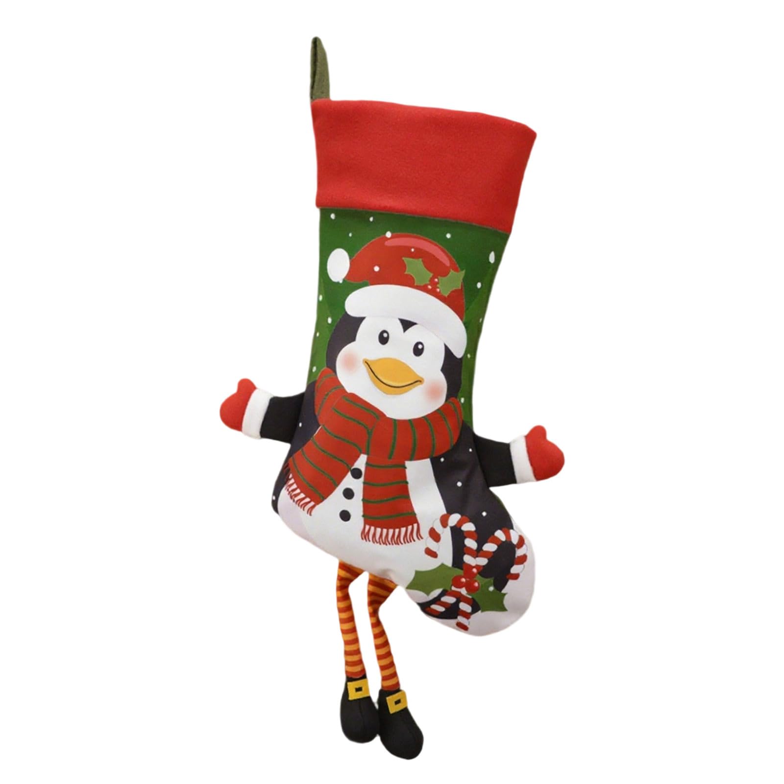 Buxuaaaa Christmas Stocking with Snowman Santa Bells Tree Hanging Candy Bag Holiday Ornament Socks