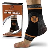 Treat My Feet Compression Ankle Brace with Silicone Ankle Support and Copper - Plantar Fasciitis Bra
