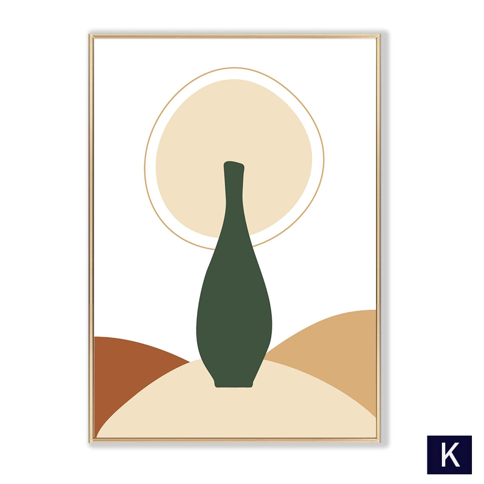 Quadri murali artistici Poster-Linea astratta Foglia di pianta Nordic Poster e stampe Pittura boho per la decorazione del soggiorno 32 "x 48" (80x120 cm) X3 Senza cornice