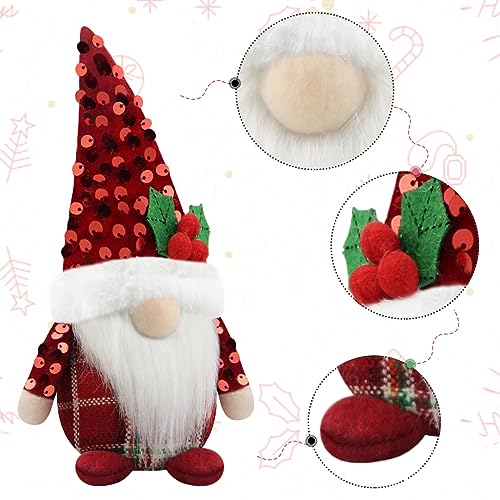 Set-of-2-Christmas-Gnomes-Plush-Xmas-Winter-Decorations-Gift-Handmade-Elf-Dwarf-Figurines-for-Home-Kitchen-Farmhouse-Tiered-Tray-Holiday-Festival-Party-Scandinavian-Tomte-Red Set of 2 Christmas Gnomes Plush Xmas Winter Decorations Gift Handmade Elf Dwarf Figurines for Home Kitchen Farmhouse Tiered Tray Holiday Festival Party Scandinavian Tomte Red