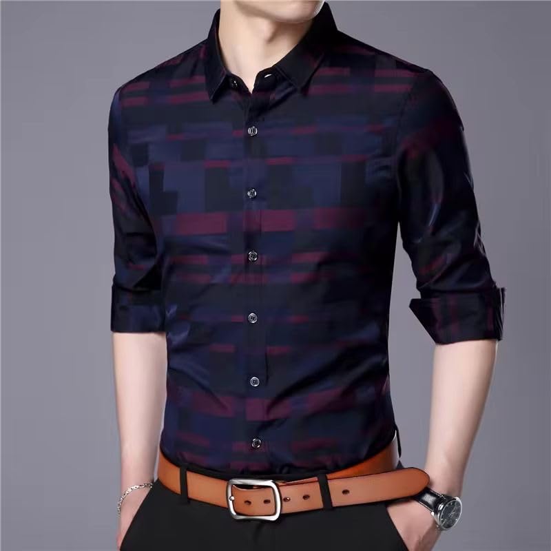 Chemise de qualité supérieure WOLONG manches longues style décontracté - 7