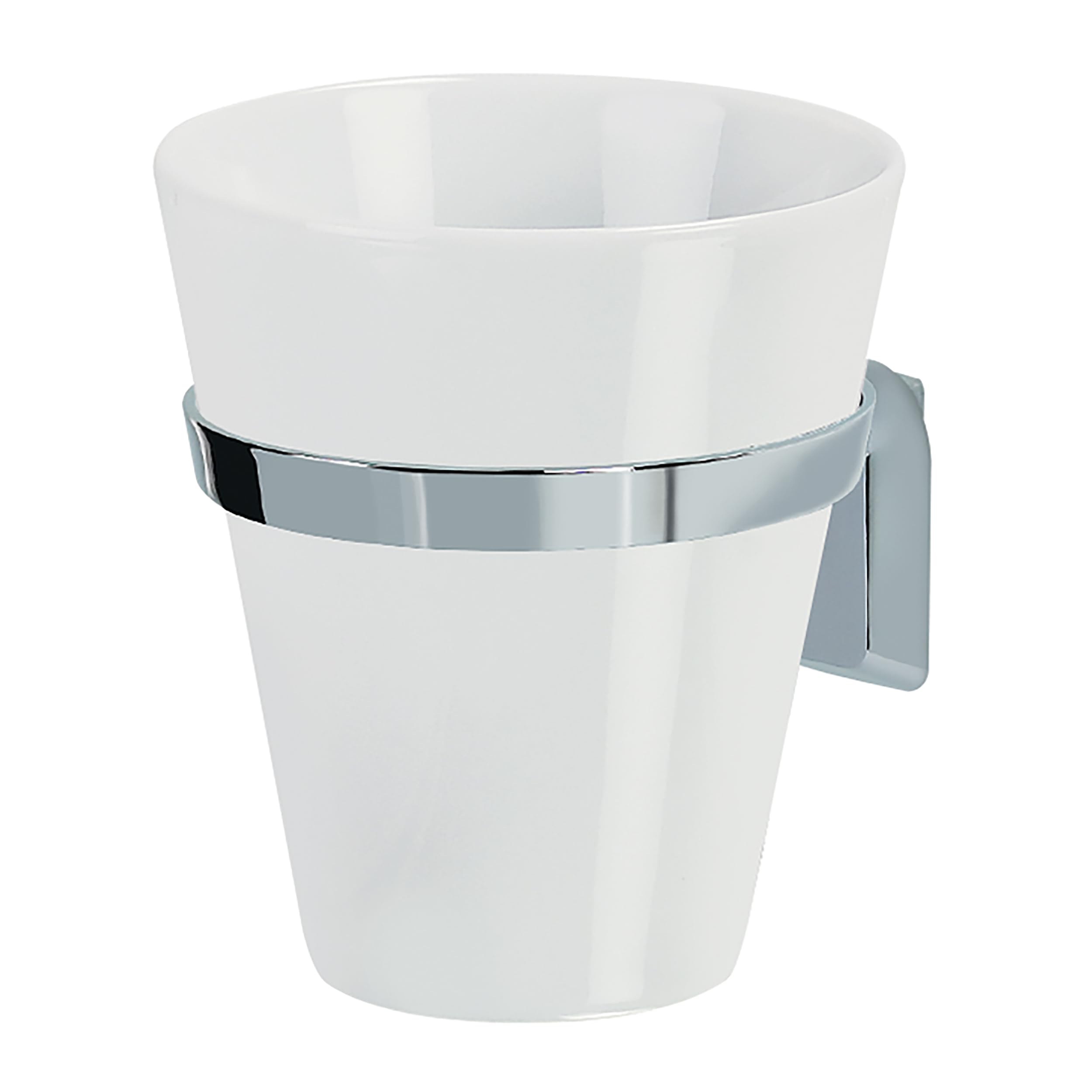 Spirella gobelet porcelaine blanche et acier chromé Max Light haut de gamme