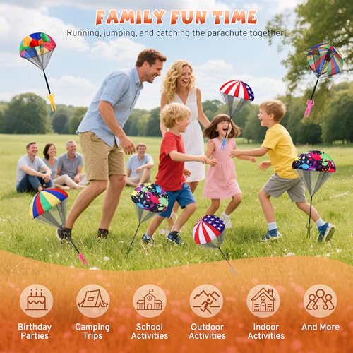 image for PGXT Parachute Toy for Kids, Outdoor Toys Flying Parachute Men, Inside
