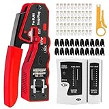 【Pince à sertir performante et précise】 Conçue pour offrir un sertissage propre et fiable, la pince à sertir assure une connexion stable entre le câble et le connecteur. Elle réduit les pertes de signal et garantit un câblage conforme aux normes du réseau Ethernet.