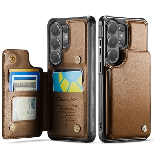 Sanlinba Galaxy S25 ultra�P�[�X �蒠�^ �E�H���b�g 4���J�[�h���[ RFID�u���b�N ����PU���U�[ �ϏՌ� �����O�t�� �G�b�W����~�� �w��h�~