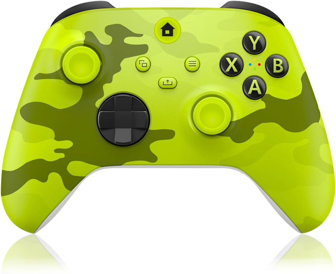 BUERTT Xbox One Controller,Xbox Controller Wireless for Xbox One, Xbox Series X/S,Wireless Controller with 3.5mm Audio Jack,with 2.4GHz Wireless Adapter,Camo Yellow