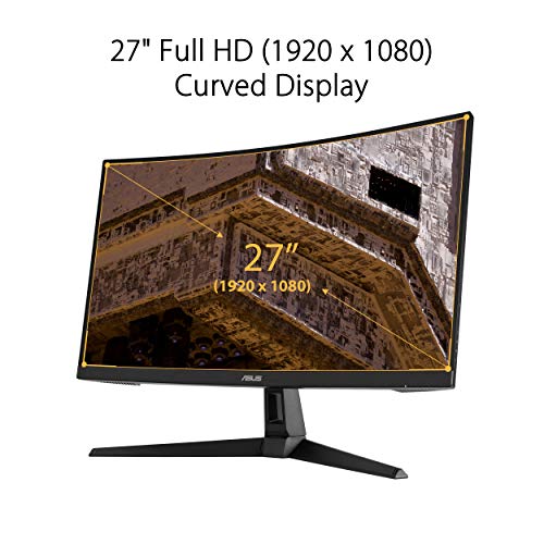 ASUS TUF Gaming VG27VH1B 27” Curved Monitor, 1080P Full HD, 165Hz (Supports 144Hz), Extreme Low Motion Blur, Adaptive-sync, FreeSync Premium, 1ms, Eye Care, HDMI D-Sub, Black by ASUS - Image 3