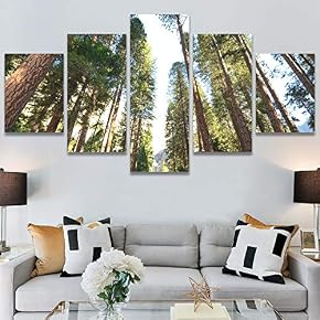 SIGNWIN 5 Panel Canvas Wall Art Rustic Woods...
