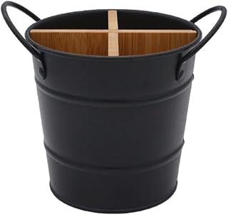 Haloppe Soporte para cubiertos de gran capacidad, sin olor, 4 rejillas de ahorro de espacio para bar, color negro