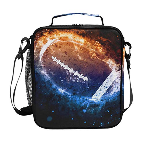 JOYPRINT Bolsa para almuerzo Galaxy Space American Fútbol lonchera aislante térmico Cooler Ice correa de hombro ajustable para mujeres hombres niños niñas