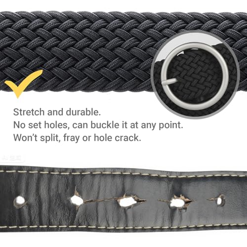 Womens Plus Size Belts 39 to 75inch Stretch Belt Black Elastic Belts for Women4