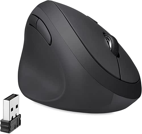 Perixx Perimice-719L, Left Handed Wireless Vertical Mouse, Portable Size for