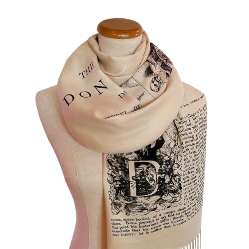 Universal Zone Don Quixote by Miguel de Cervantes Saavedra Scarf Shawl Wrap. Bookish Gift, Literary scarf, Bookworm, Book lover gift.2