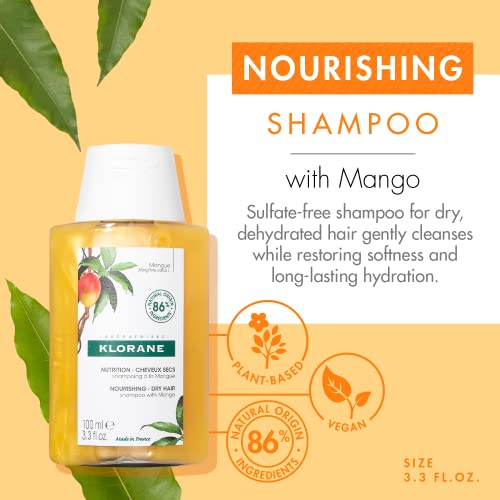 Klorane Nourishing Shampoo With Mango Butter, Moisturize And Hydrate Dry Hair, Paraben, Silicone, Sls Free, Travel Size, 3.3 Fl Oz (Pack Of 1) #TOP1