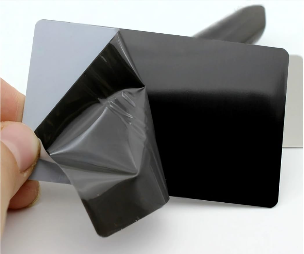 50 Stück einseitige Visitenkarten aus gebürstetem schwarzem Edelstahl, blanko, Lasergravur, Edelstahl-Karten für Haus, Büro, Kunden, DIY-Geschenk, 88 x 53 x 0,4 mm