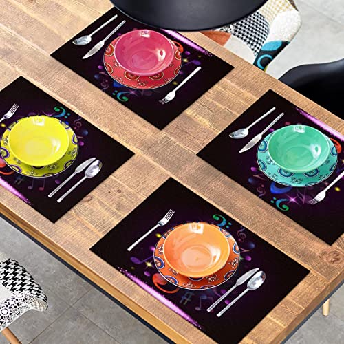 Set de table note de musique multicolore grand format 30x45cm antidérapant - 8