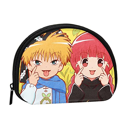 [VOODUE] 小銭入れ 魔法陣グルグル コインケース ミニ財布 ミニ化粧ポーチ カード入れ 大容量 軽量 可愛い 半円型 キーリング付き 多機能 シェル型収納袋 ミニコインポーチ カードケース 親子 コンパクト