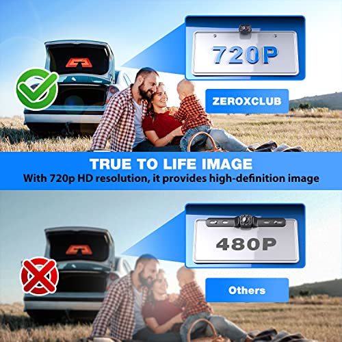 Zeroxclub Hd Car Backup Camera 6 Auto Led Lights Night Vision, Ip69 Waterproof Wired License Plate Rear View Camera 149° Wide View Reversing Camera For Car Pickup Truck Suv-B2 #TOP1