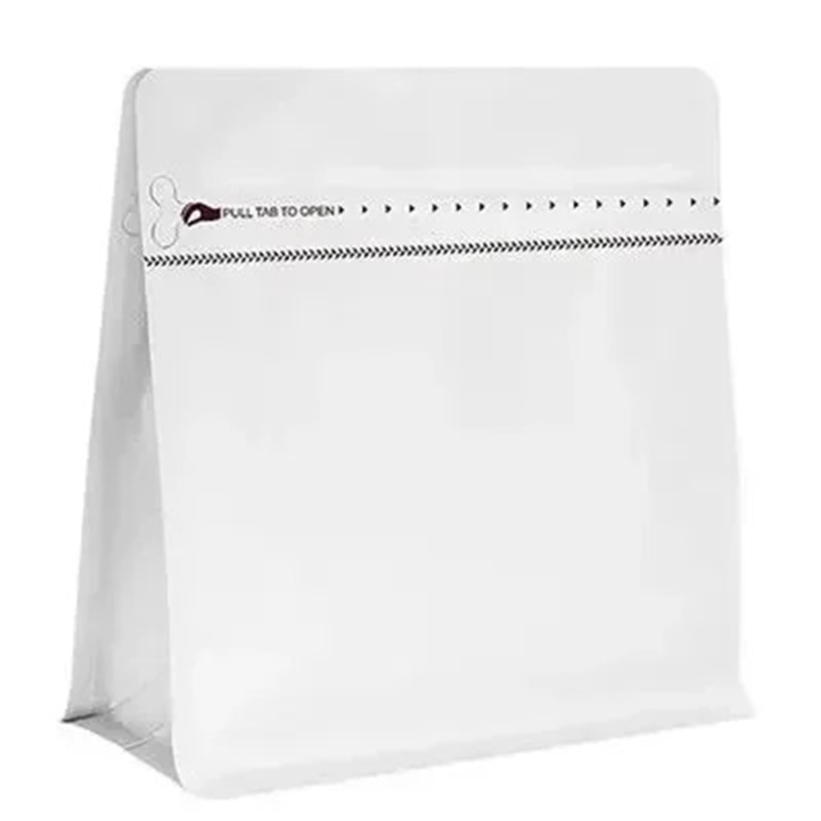 Coffee Bags With Valve 50pcs Heat Sealable Matt Mylar Aluminum Foil Pouches Flat Bottom Ziplock Tea Ground Coffee Valve Packaging Bag(White,With valve 1kg)