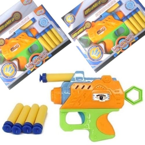 PISTOLA ARMA LANÇA DARDOS BRINQUEDO INFANTIL LANÇADOR DE 5 DARDOS MACIOS DE ESPUMA MAIS SEGURO QUE G
