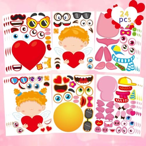 Kortes 544-Piece Valentine's Day Heart Stickers - 12 Sheets For Kids Crafts & Decor