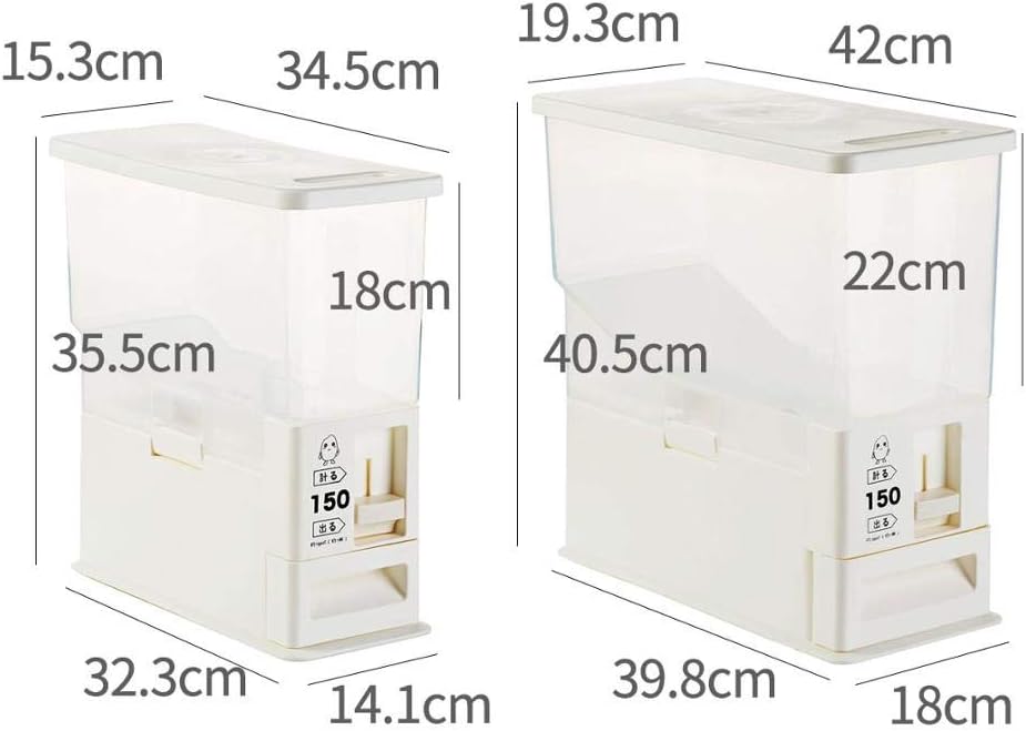 Automatic Kitchen Rice Storage Bucket Moisture-proof Sealed Cereal Dry Food Box Grain Storage Bin Rice Container - (Color: 12KG)