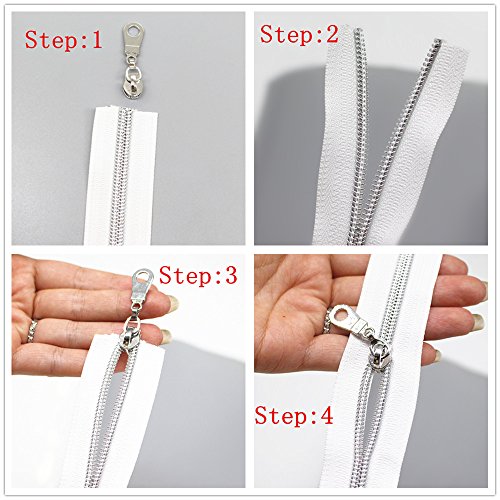 YaHoGa Argento Metallici Nylon Cerniere Lampo 9 m