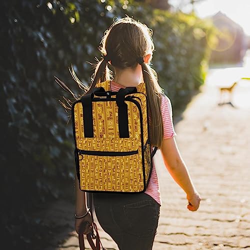 Sac à dos pour garçons jaune et multicolore hiéroglyphe 14in - 7