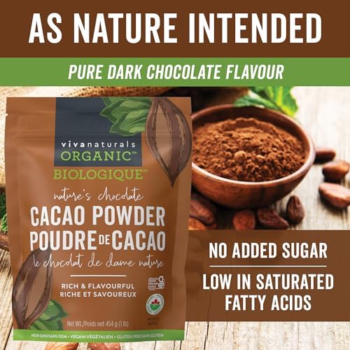 Viva Naturals Organic Non-GMO Cacao Powder, 1 Pound Bag — view 4