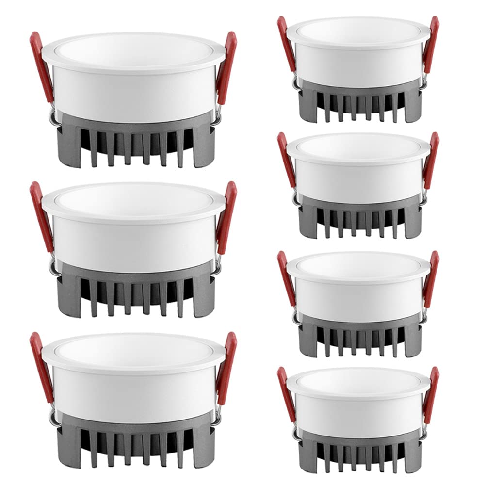 GTHTUHFD 7 Pack Led Can Light 5W,7W,12W,15W Flush Mount Ceiling Lights Recessed Downlight Retrofit Spotlight Replacement Conversion Kit 2In 2.5In 3In 4In - No Flicker,7w-3000k