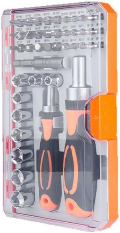 42 in 1 Magnetic Screwdriver, Screwdriver Set, Multi Bit Ratcheting Screwdriver Set with Storage Case Repair Tool Kit Multi Bit Repair Kit for Electronics Glasses Watches Home Maintenance