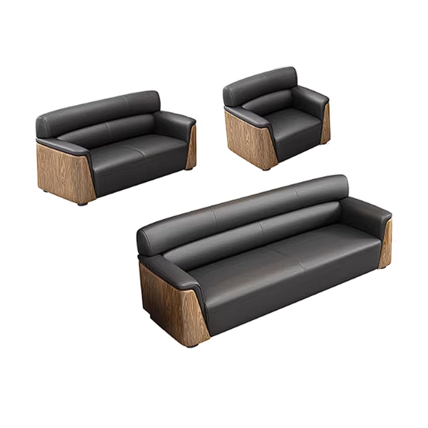 Modern Office Seat Couches Comfy Upholstered Faux Leather Sofas for Reception Areas Business Meetings and Relaxation Areas in