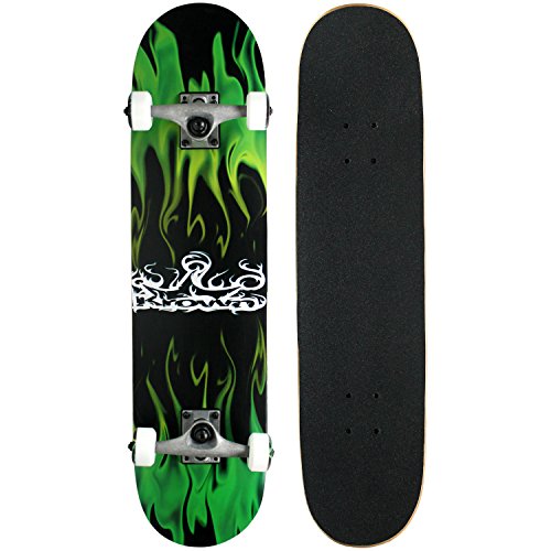 Krown Rookie Complete Skateboard,Green Flame #TOP6
