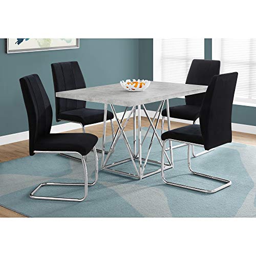 Monarch Specialties I Dining Table Metal Base, 36" X 48", Grey Cement/Chrome #TOP2