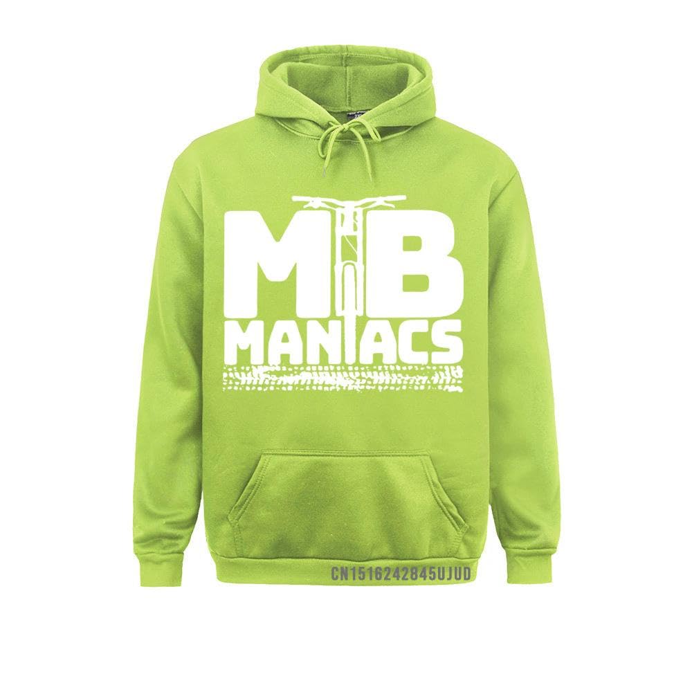 GenericFashion Shirts Men Sweatshirt Maniacs MTB Hoodies Mountain Bike Simple Long Sleeve Coats Hooded Clothes New Swag Guys Streetwear (Ligh green, XXL)