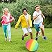 Lonimia PVC Regenbogen Ball - Bouncy Kickball, Fußball Softball, Mehrfarbiger Kinder Spielball Für Drinnen Und Draußen, Strandball Mit Pumpe