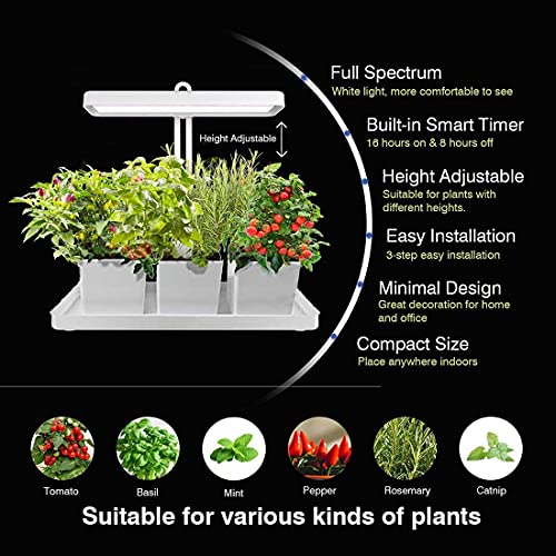 DIGLAB Indoor Garden Led Grow Light:Herb Kitchen Garden Grow Kit - House Plant Growing Lamps Growing System with Timer -4 Dimmable Modes - Thumbnail 5