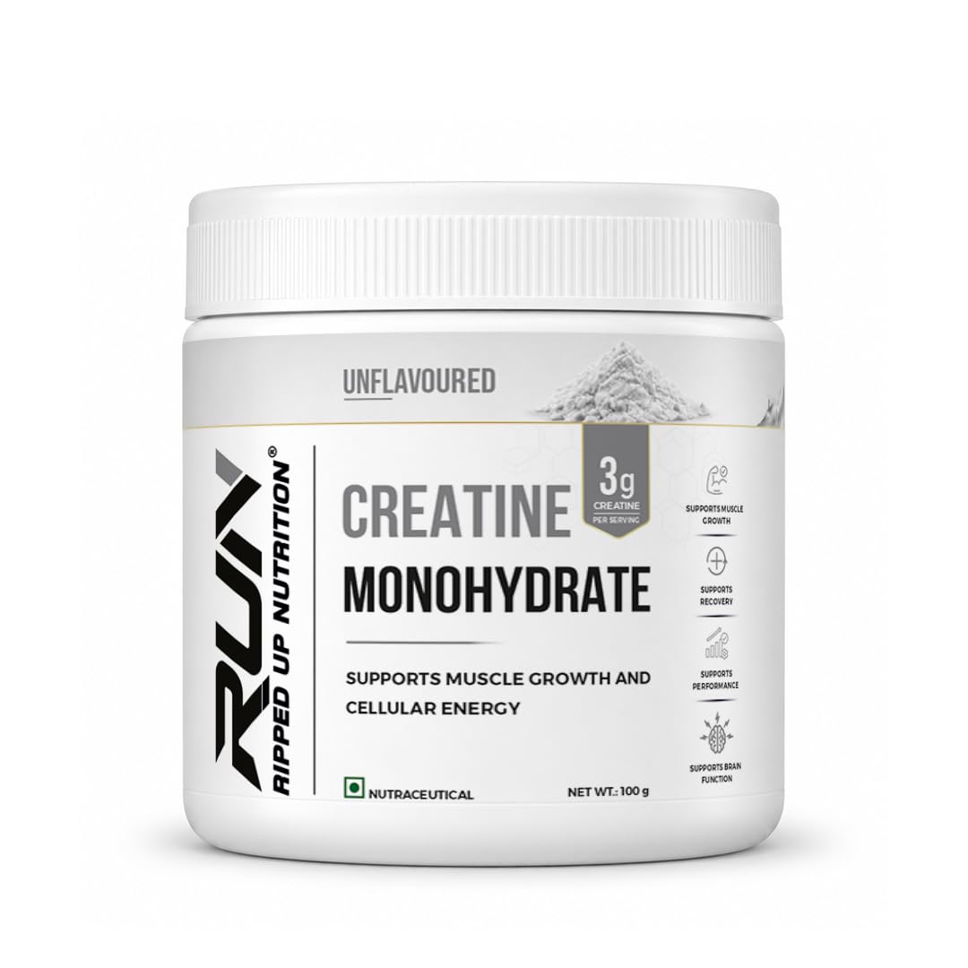 Ripped Up Nutrition Creatine Monohydrate Micronized 100g | For Strength, Power & High-Intensity Performance | Creatine Powder for Men & Women (Unflavoured)