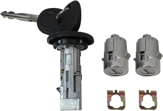 Upgraded Ignition Switch Lock Cylinder & Door Lock Cylinder & Keys Replace# 707835 + 706592 + 598007 for Dodge RAM Pickup 2005
