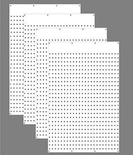 WallPeg Case of 12ea 24"x32" White Pegboard Panels - Tuff Polypropelene 1/4" Hole Pegboard AM 205