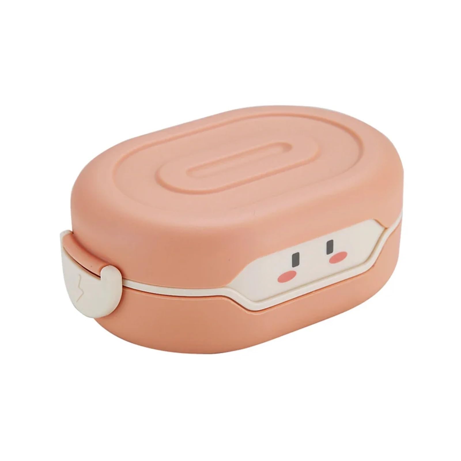 Cartoon 3 Partition Plastic Kids Lunch Box Leak-Proof Children Bento Box Student Food Container Microwave Kawaii Lunchbox(Pink)