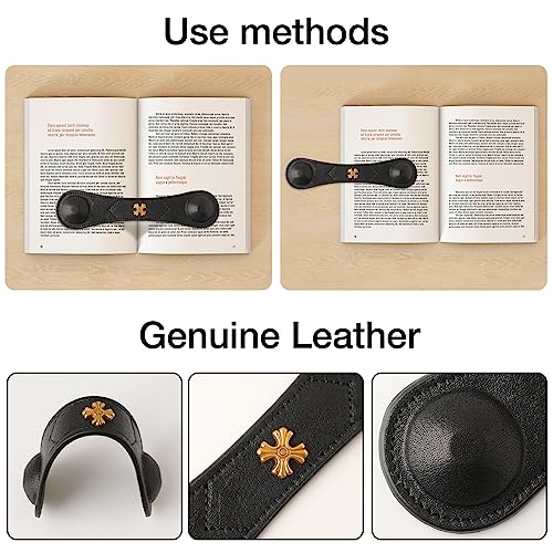 Image of Book Weight Holder Wooden Thumb Book Page Open Weighted Bookmark Corner Reading Accessories Gift for Writer Reader (BPH02-Black)