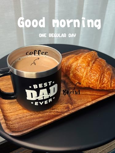 HottKiiper Best Dad Ever Gifts from Daughter Son, Stainless Steel Coffee Mug with Lid for Father, Husband, Uncle, Gifts for Father's Day (14oz Black) - image 5